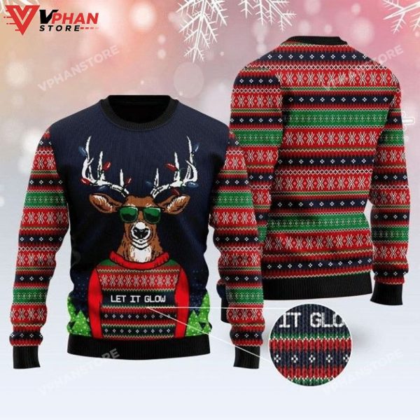 Christmas 3D Let It Glow, Ugly Christmas Sweater