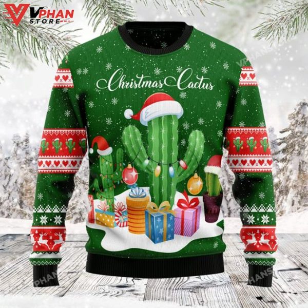 Christmas 3D Sweatshirt Cactus, Ugly Christmas Sweater