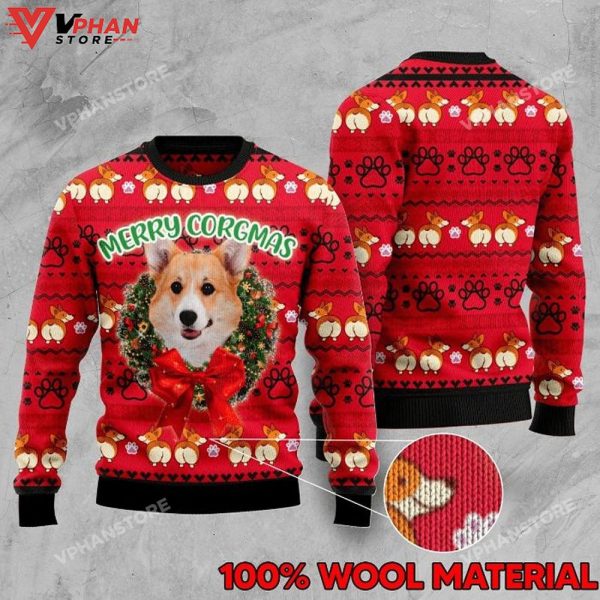 Christmas Corgi 3D Sweatshirt, Ugly Christmas Sweater