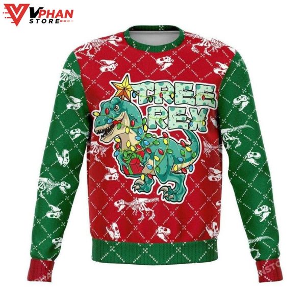 Christmas Funny Tree Rex 3D Sweatshirt Ugly Christmas Sweater