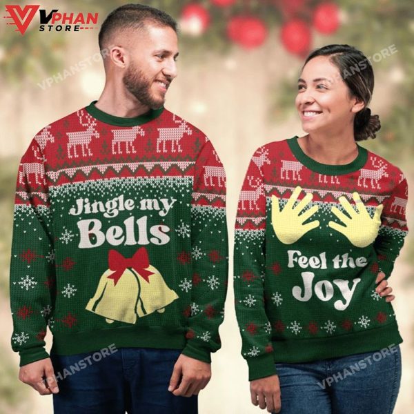 Jingle Bells Couple 3D Sweatshirt Ugly Christmas Sweater