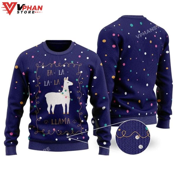 La La Llama 3D Sweatshirt Ugly Christmas Sweater