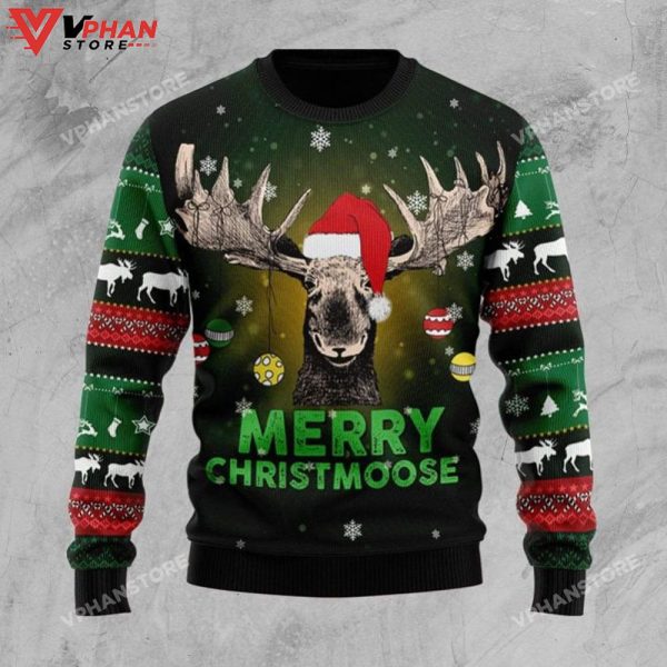 Christmas Merry Christmoose 3D Sweatshirt, Ugly Christmas Sweater