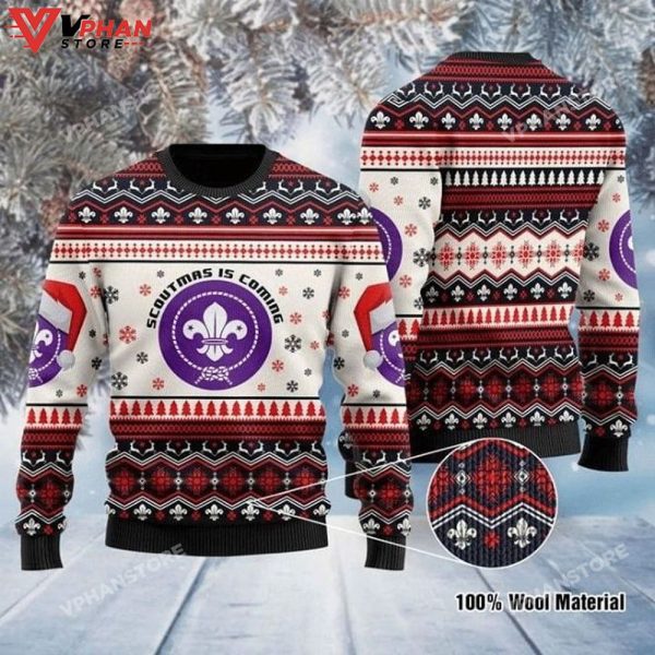 Patterns Scoutmas Is Coming 3D Ugly Christmas Sweater