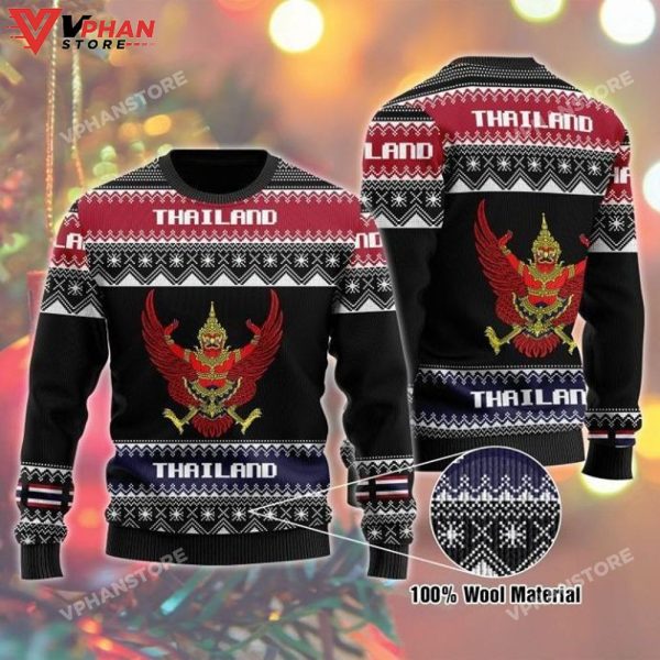 Christmas Patterns Thailand 3D Symbol Ugly Christmas Sweater