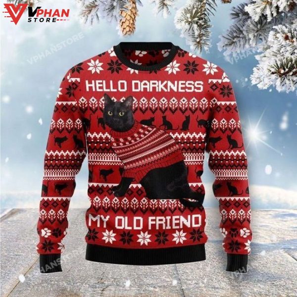 Ugly Christmas Sweater 3D Hello Darkness My Old Friend