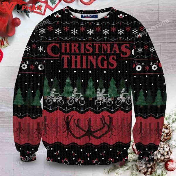 Christmas Things Stranger Things, Ugly Christmas Sweater Wool Knitted