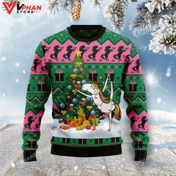 Christmas Tree Unicorn 3D Sweatshirt, Ugly Christmas Sweater