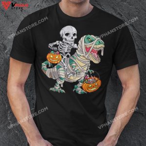 Cool Skeleton Cap Dino Mummy Toddler Boy Halloween Boys Kids T Shirt 1