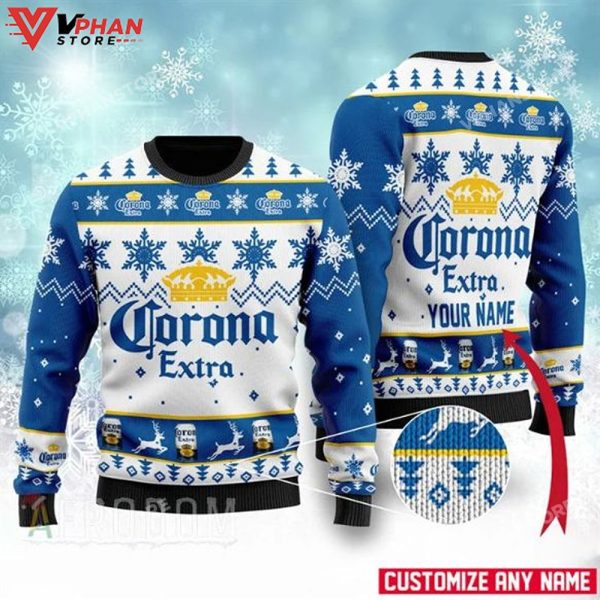 Corona Beer Merry Xmas Personalized Xmas Ugly Christmas Sweater