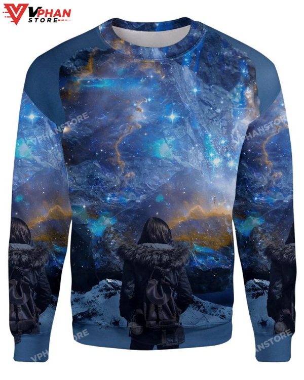 Cosmic Portal Sky Xmas 3D Sweatshirt For Christmas, Ugly Christmas Sweater