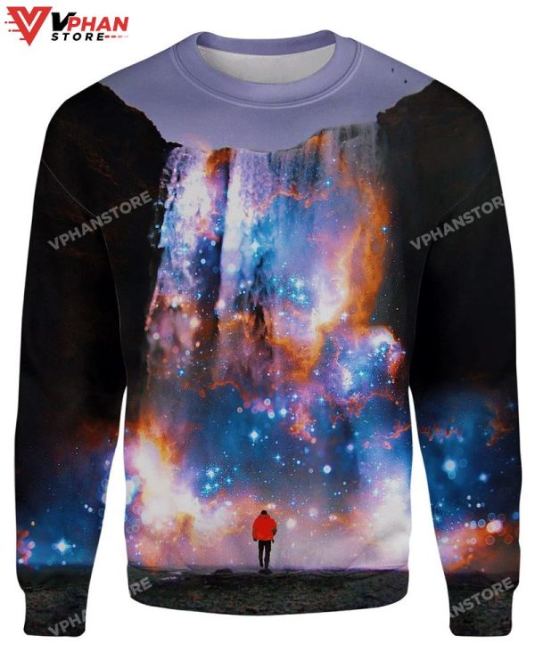 Cosmic Waterfall Xmas 3D Sweatshirt Ugly Christmas Sweater