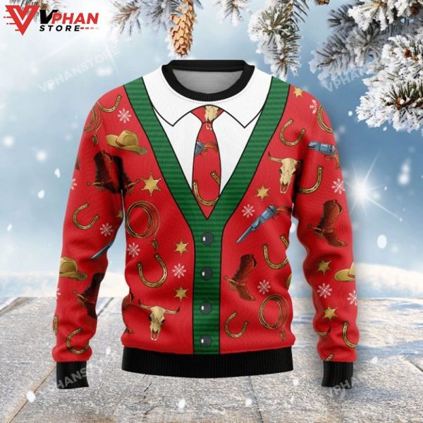 Cowboy Christmas 3D Sweatshirt, Ugly Christmas Sweater