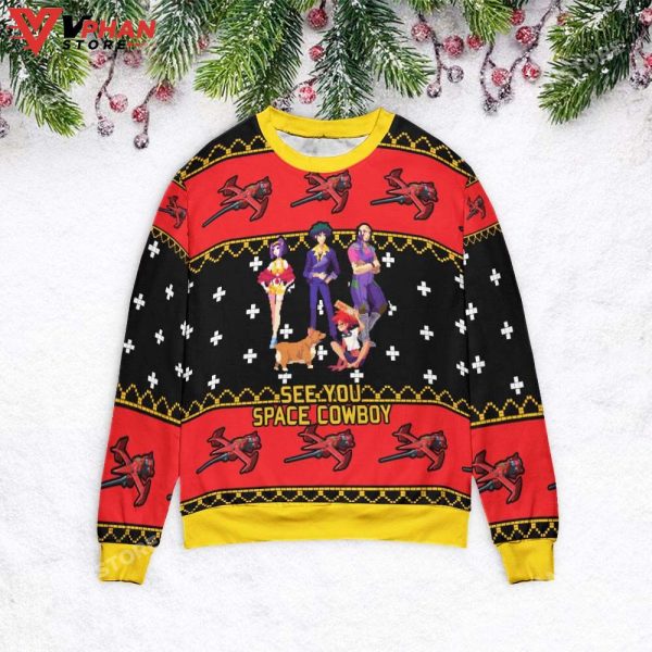 See You Space Cowboy Bebop Ugly Vintage Christmas Sweater