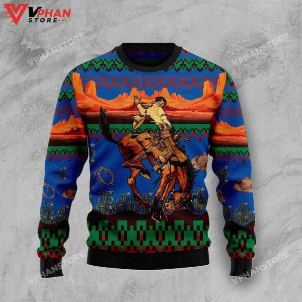 Cowboy Desert 3D Sweatshirt Ugly Christmas Sweater