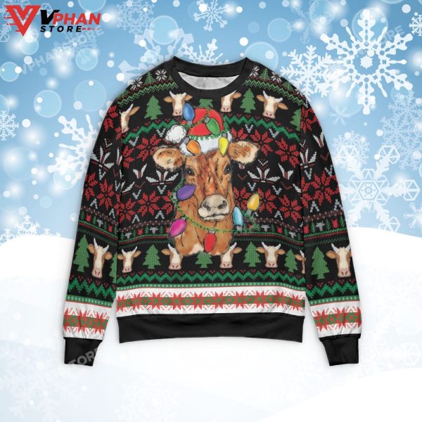 Cows Ugly Christmas Sweater, Funny Cute Christmas Sweater