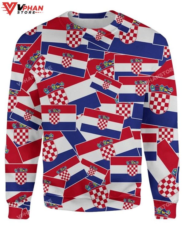 Croatia Xmas 3D Sweatshirt Ugly Christmas Sweater