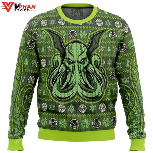 Cthulhu Christmas 3D Sweatshirt, Ugly Christmas Sweater