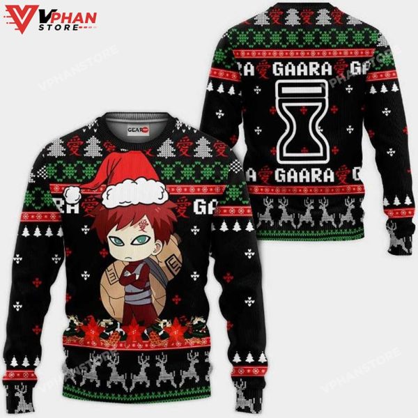 Cute Gaara Nrt Anime Xmas Knitted Ugly Christmas Sweater