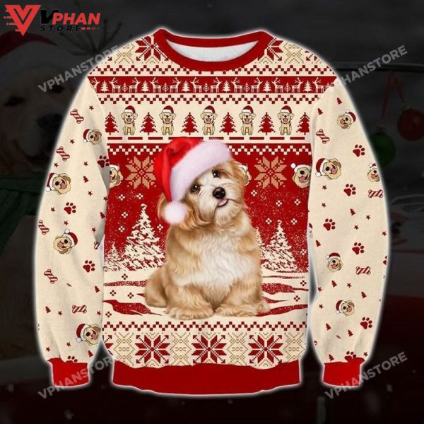 Cute Golden Retriever Dog Ugly Christmas Sweater 3D All Over Print