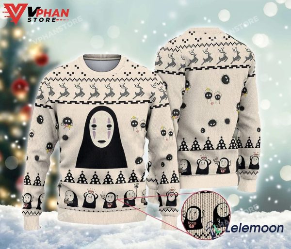 Cute Kaonashi No Face Ugly Xmas Sweater, Funny Gifts