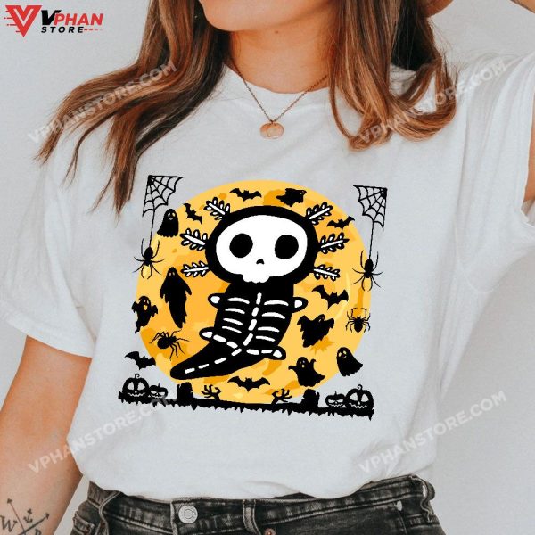 Cute Skeleton Halloween Axolotl T-Shirt, Costume Halloween Skeleton