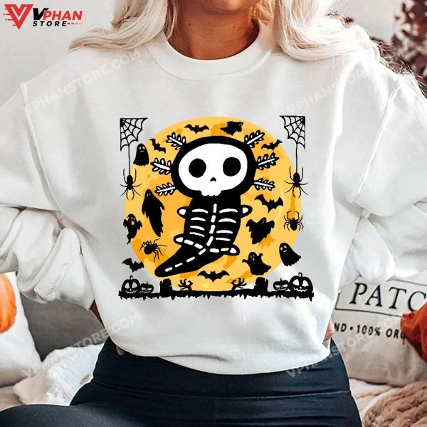 Cute Skeleton Halloween Axolotl T-Shirt, Costume Halloween Skeleton