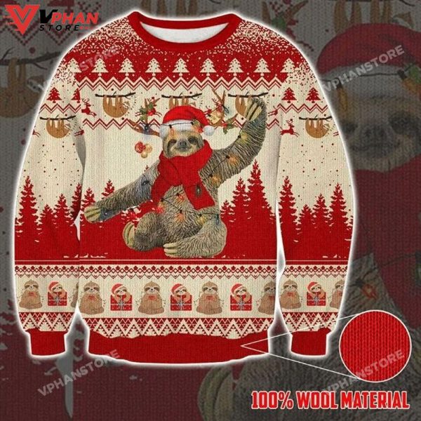 Cute Sloth Ugly Christmas Sweater 3D All Over Print