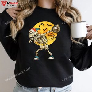 Dabbing Skeleton Baseball T shirt Halloween Boys Kids Men T Shirt 1