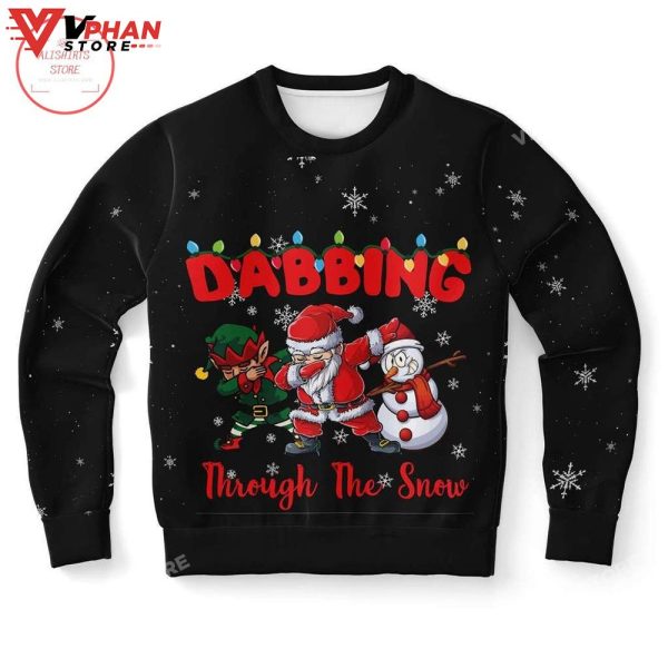 Dabbing Through The Christmas 3D Sweatshirt Ugly Sweater