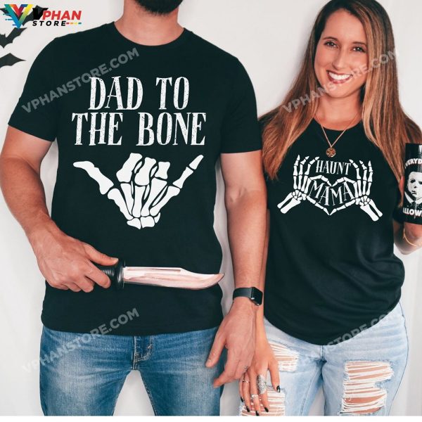 Dad To The Bone Haunt Mama Pregnant Couple Halloween Costumes Maternity Reveal Gift