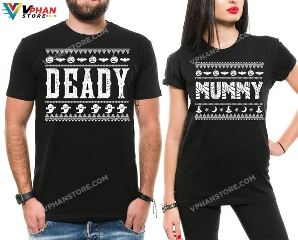 Daddy Mommy Halloween Couple Costumes Funny Matching Dad And Mom Pregnancy Announcement Shirts