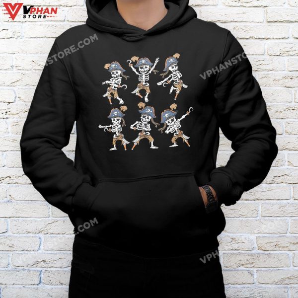 Dancing Pirate Skeletons Dance Challenge Boys Kids Halloween T-Shirt