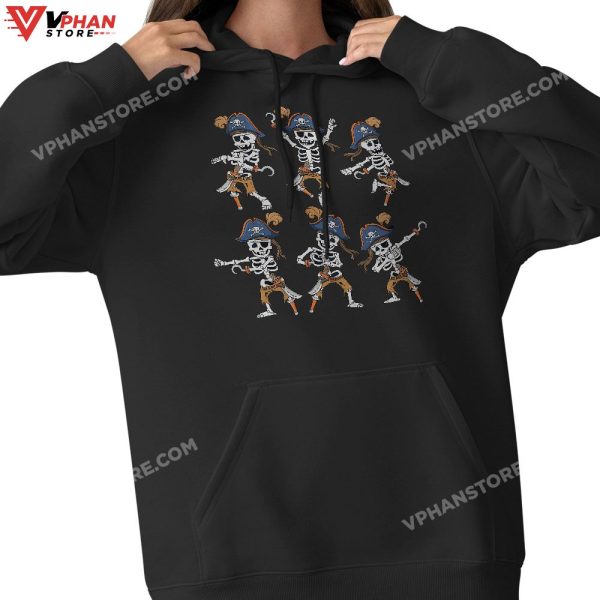 Dancing Pirate Skeletons Dance Challenge Boys Kids Halloween T-Shirt