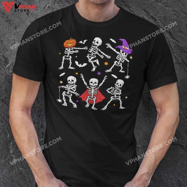 Dancing Skeletons Dance Challenge Boys Girl Kids Halloween T-Shirt