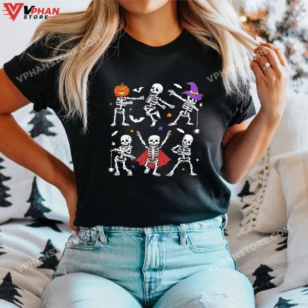 Dancing Skeletons Dance Challenge Boys Girl Kids Halloween T-Shirt