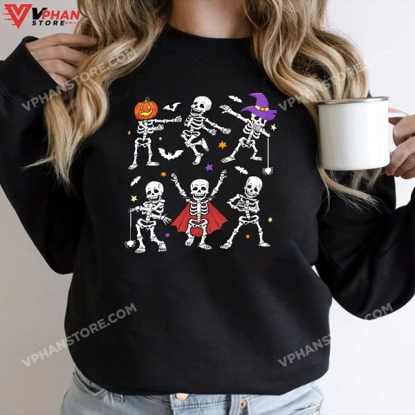 Dancing Skeletons Dance Challenge Boys Girl Kids Halloween T-Shirt