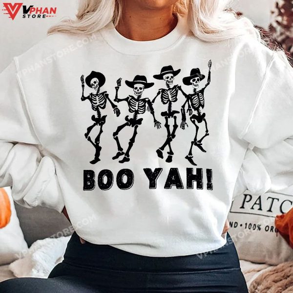 Dancing Skeletons Halloween Cowboys Line Dance T-Shirt