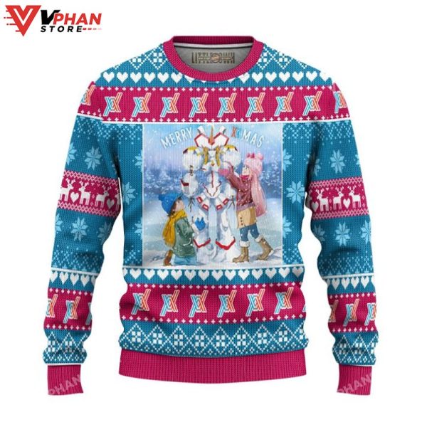 Darling In The Franxx Anime Ugly Christmas 3D Sweater