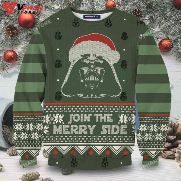 Darth Vader 3D Sweatshirt, Join The Merry Side Wool Knitted Ugly Sweater