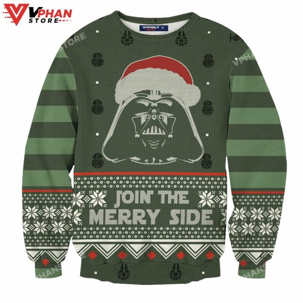 Darth Vader 3D Sweatshirt, Join The Merry Side Wool Knitted Ugly Sweater