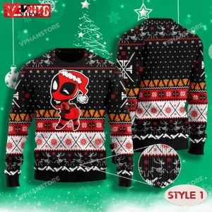 Deadpool Funny Ugly Xmas Wool Knitted Sweater Multiple Styles 1