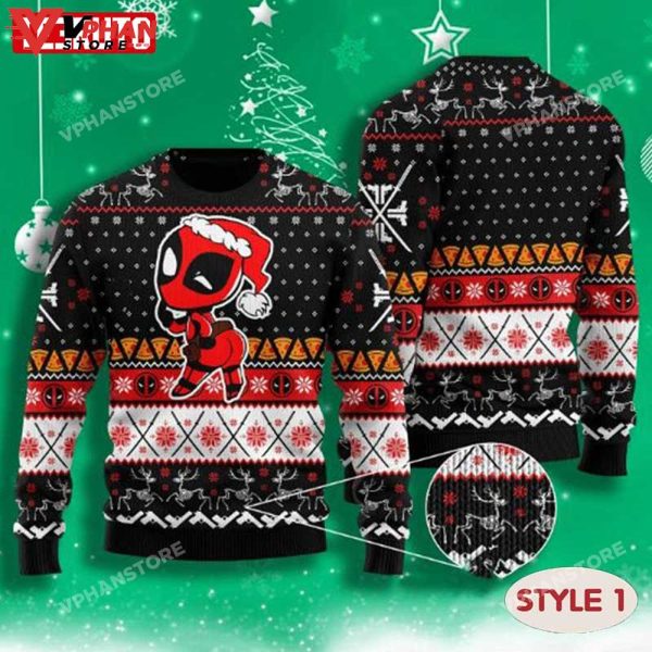 Deadpool Funny Ugly Xmas Wool Knitted Ugly Christmas Sweater