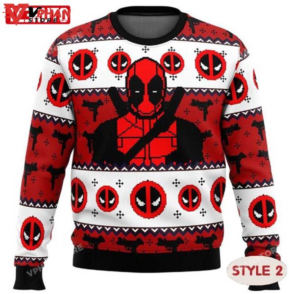 Deadpool Funny Ugly Xmas Wool Knitted Ugly Christmas Sweater