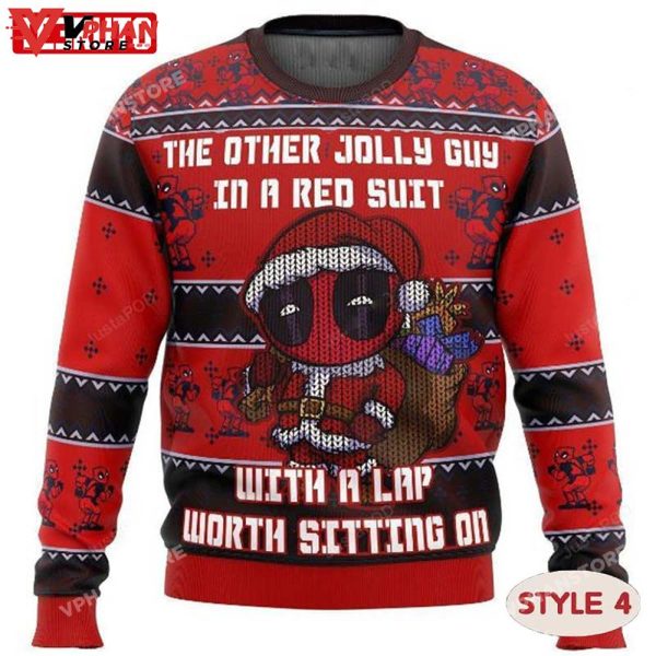 Deadpool Funny Ugly Xmas Wool Knitted Ugly Christmas Sweater