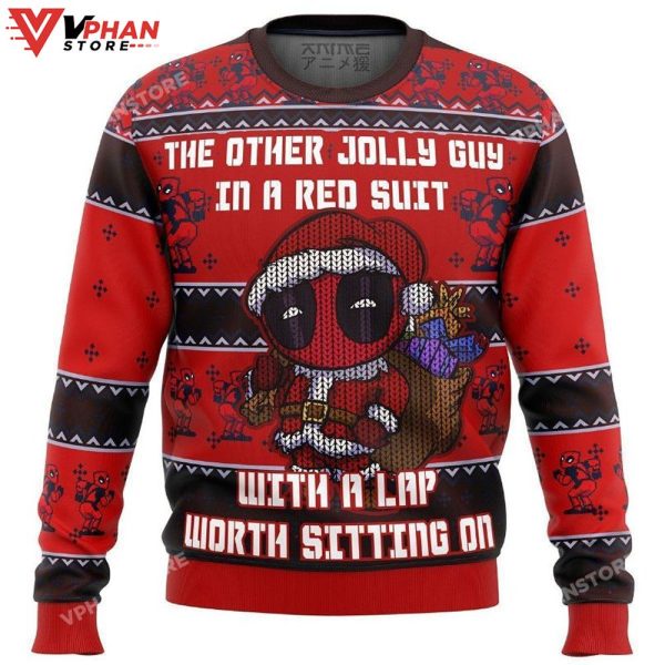 Deadpool Jolly Red Guy Xmas 3D Ugly Sweater