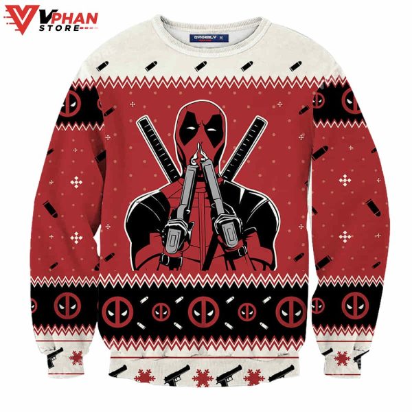 Deadpool Maximum Effort Wool Knitted Ugly Christmas Sweater