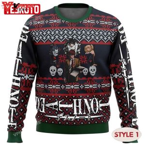 Death Note Anime Manga Characters Waifu Xmas Ugly Sweater Multiple Styles 1