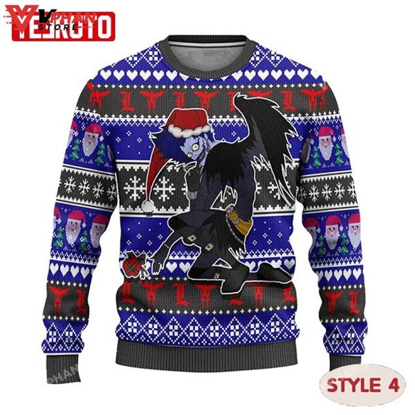 Death Note Anime Manga Characters Waifu Xmas Ugly Sweater