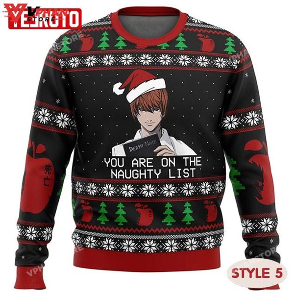 Death Note Anime Manga Characters Waifu Xmas Ugly Sweater